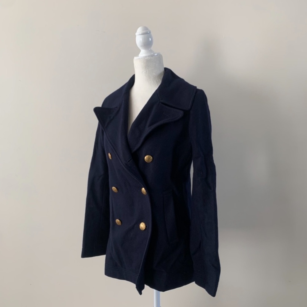 J. Crew Navy Double-Breasted Women's Peacoat - Size 4